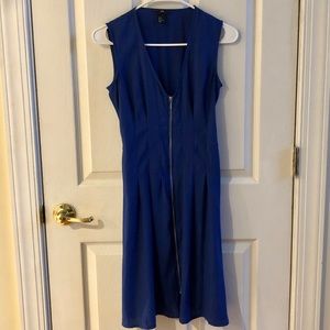 Front zip blue dress